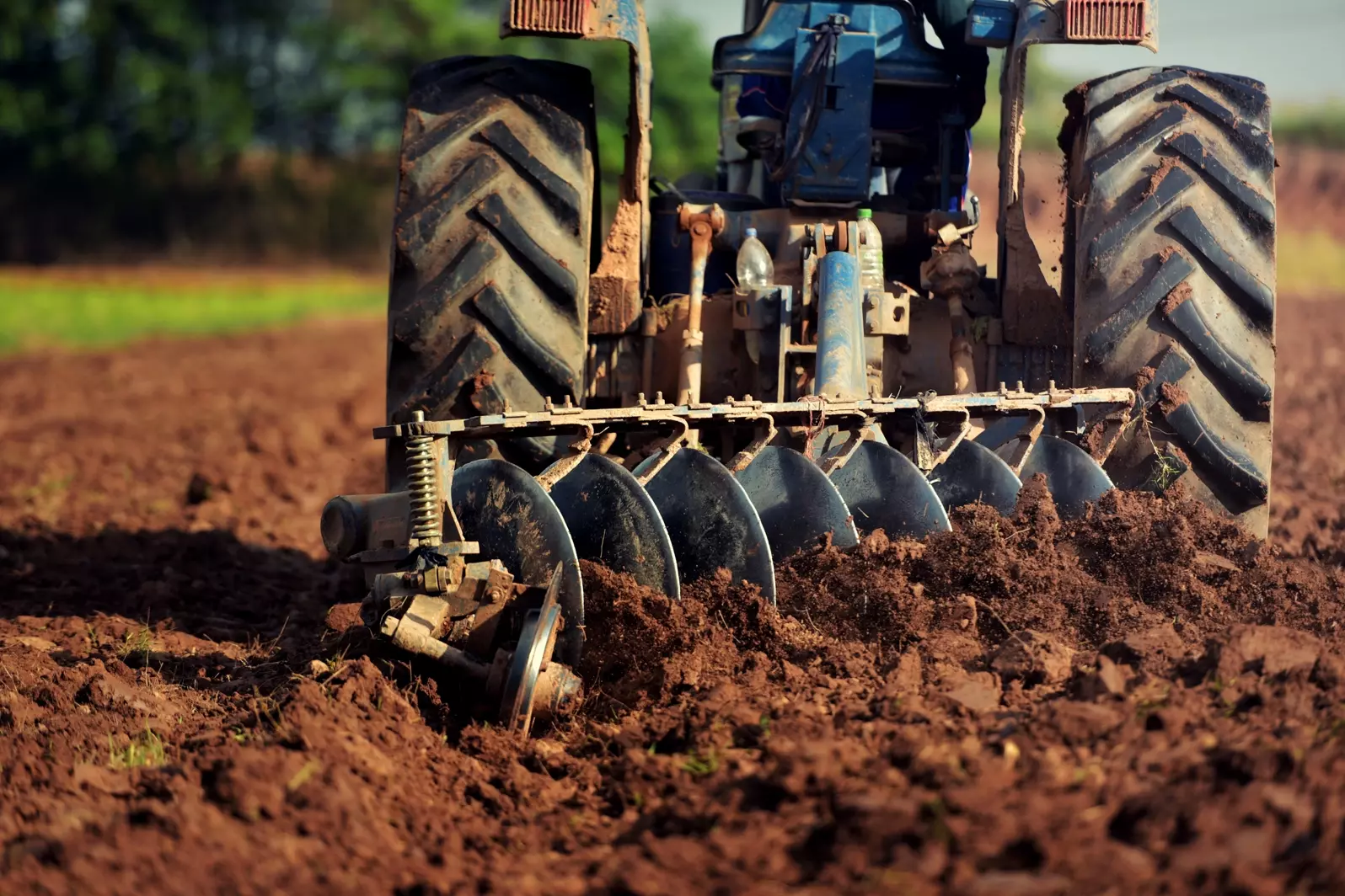 Tractor tillage soil